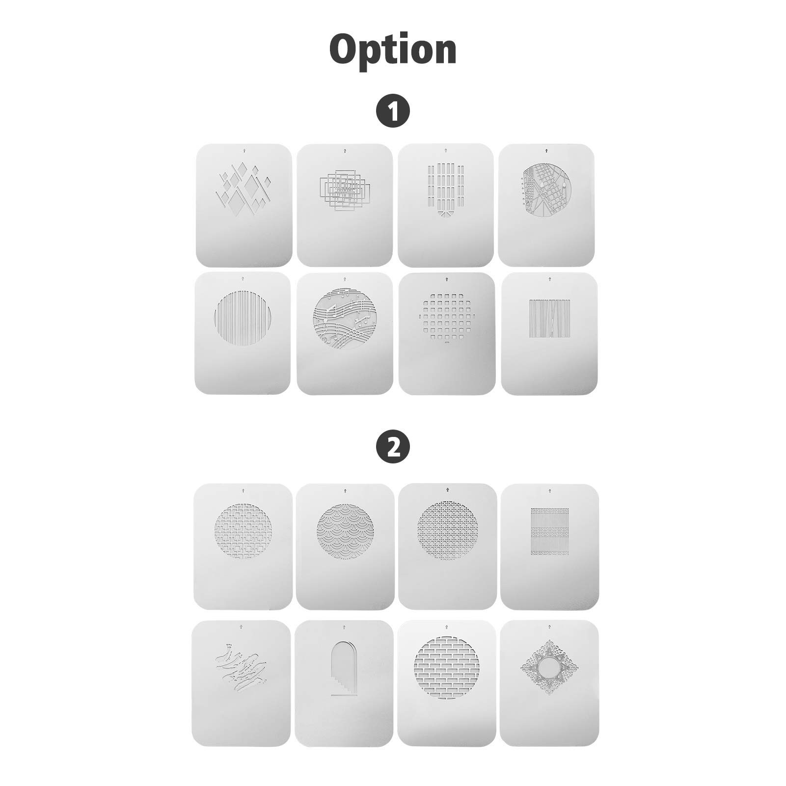 Juego de 8 Piezas de Placas de Metal con Patrón Hueco, Tarjetas Gráficas para Luz de Fotografía de Estudio, Accesorios con Snoot óptico Focalize Cónico Arte Efectos Especiales