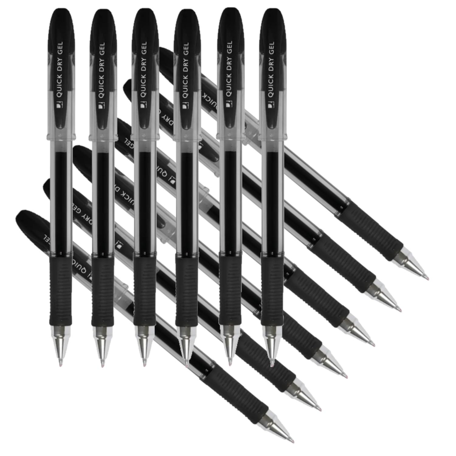 Quick Dry Gel Pen KF00678 - Black, Pack of 12