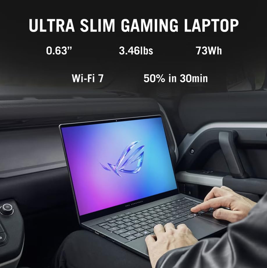 Image of ASUS ROG Zephyrus G14 AI Gaming Laptop 14.0 inch 120Hz 2.8K Display (AMD Ryzen AI 9 HX 370, GeForce RTX 5070 Ti 12GB, 32GB LPDDR5X, 4TB PCIe SSD, RGB KB, WiFi 7, Webcam, Win 11 Pro) w /USB-C Dock