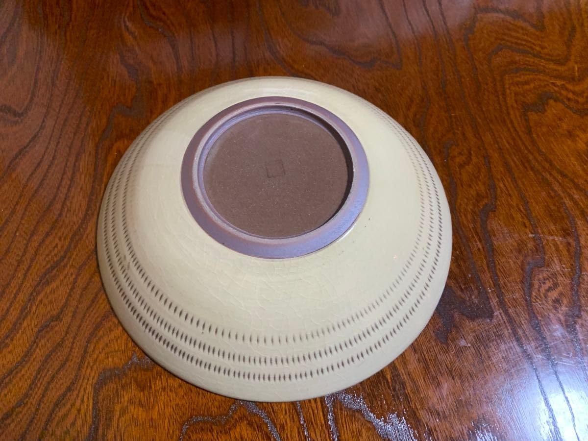 Edo江戸初期金継ぎ御深井焼 本漆・螺鈿入り葉形向付皿（青磁調釉薬＋