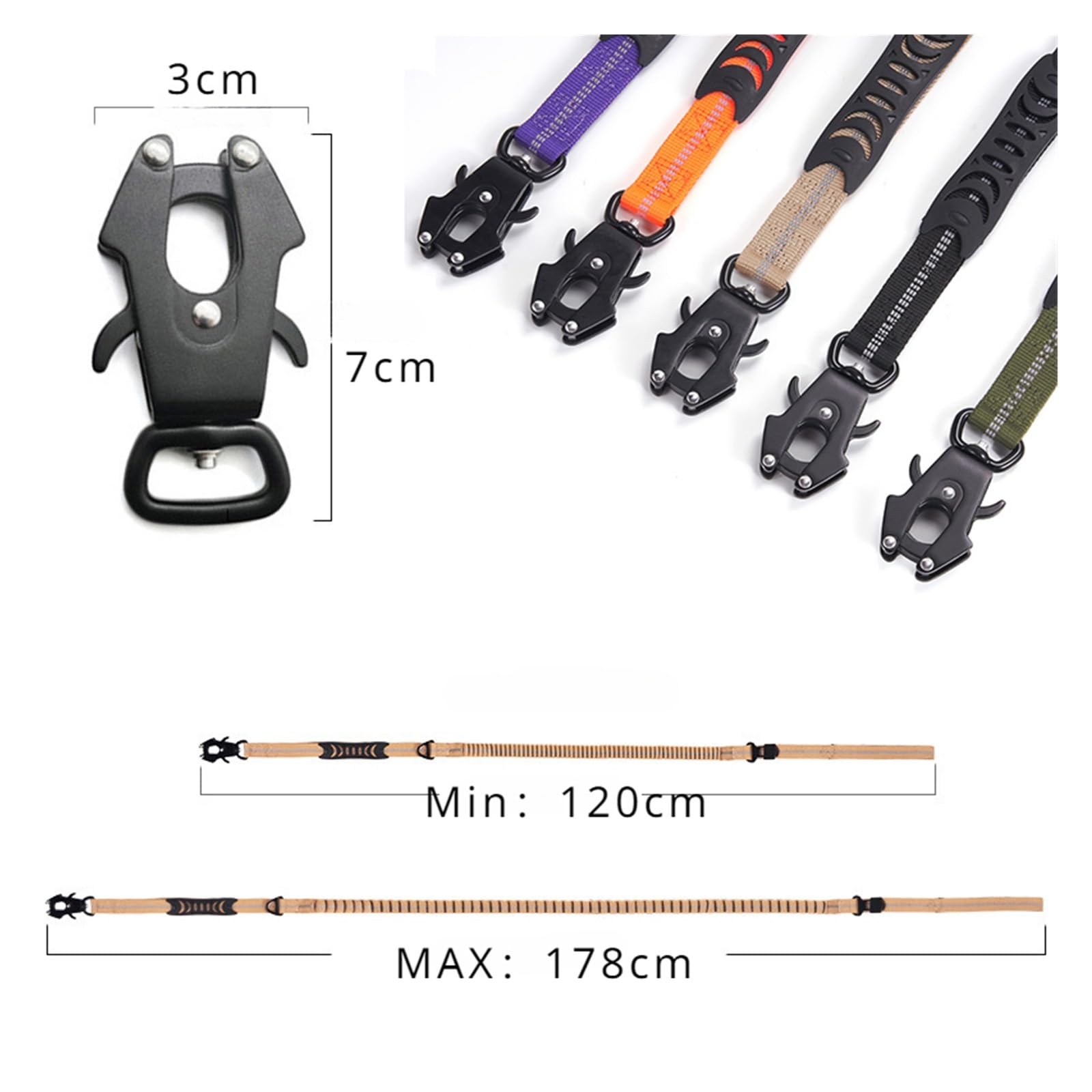 Laisse réglable for Animaux de Compagnie, Compatible avec Les Gros Chiens, Sangles Ceinture sécurité Voiture, Accessoires Couleur(A)