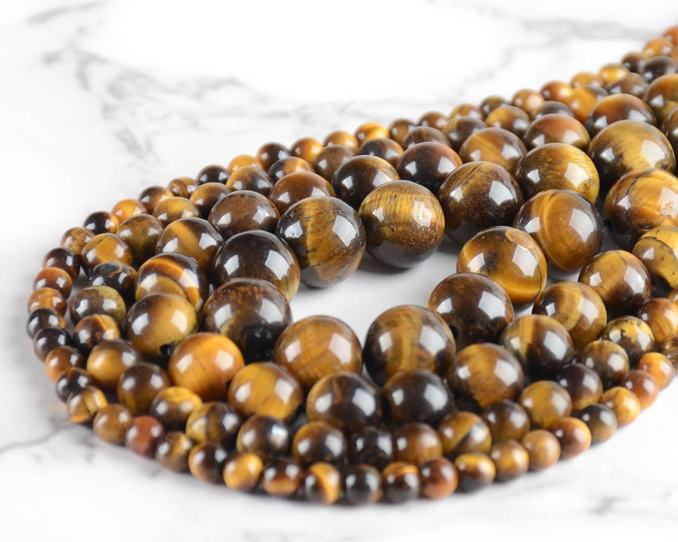 4mm 200pcs Natural Stone Round Beads Tiger Eye Genuine Stone Beading Loose Gemstone DIY Charm Smooth Beads for Bracelets Necklaces Earrings Hole Size 1mm (Tiger Eye 4mm) - Image 2