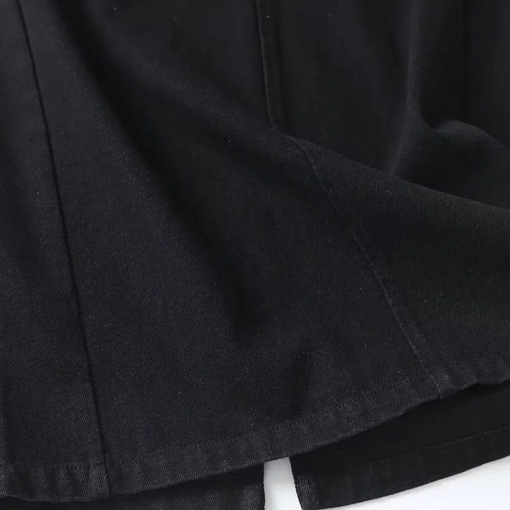 SWEPER Falda Corta De Mujer - Falda Vaquera con Abertura para Mujer, Falda hasta El Tobillo con Cremallera Sencilla Y Cintura Alta