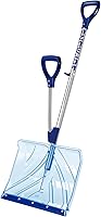 Snow Joe Shovelution SJ-SHLV02 Ergonomic Snow Shovel, 18-Inch Poly Blade, Spring-Assist Handle for Effortless Snow Removal
