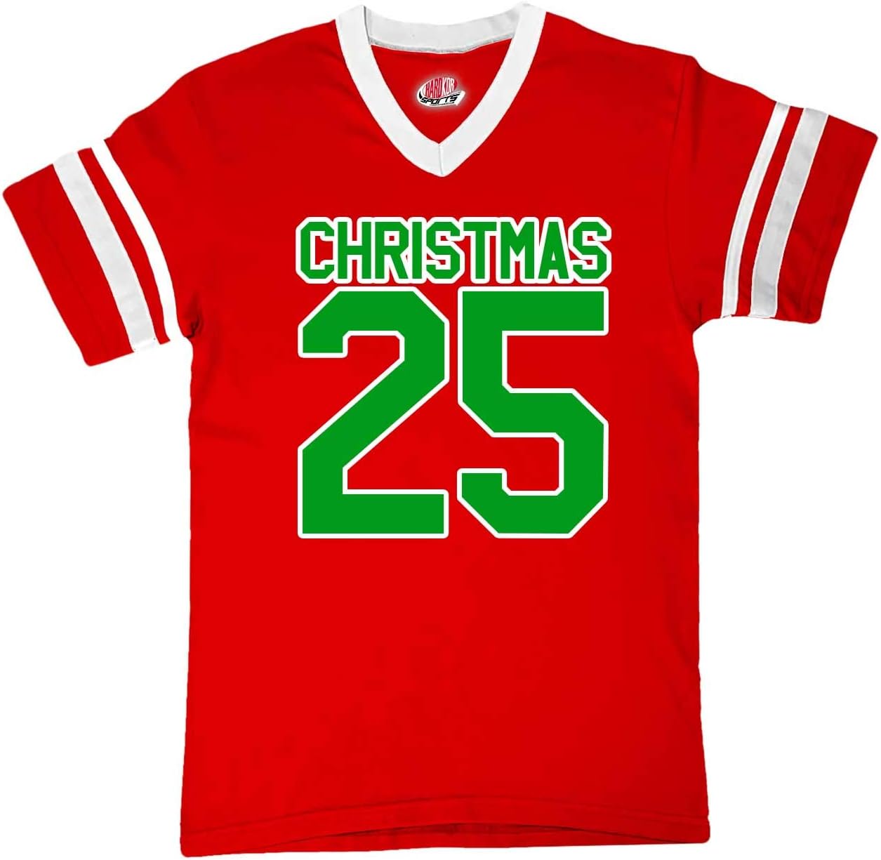 Red Christmas Football Jersey Santa December 25 or Your Personalized Names