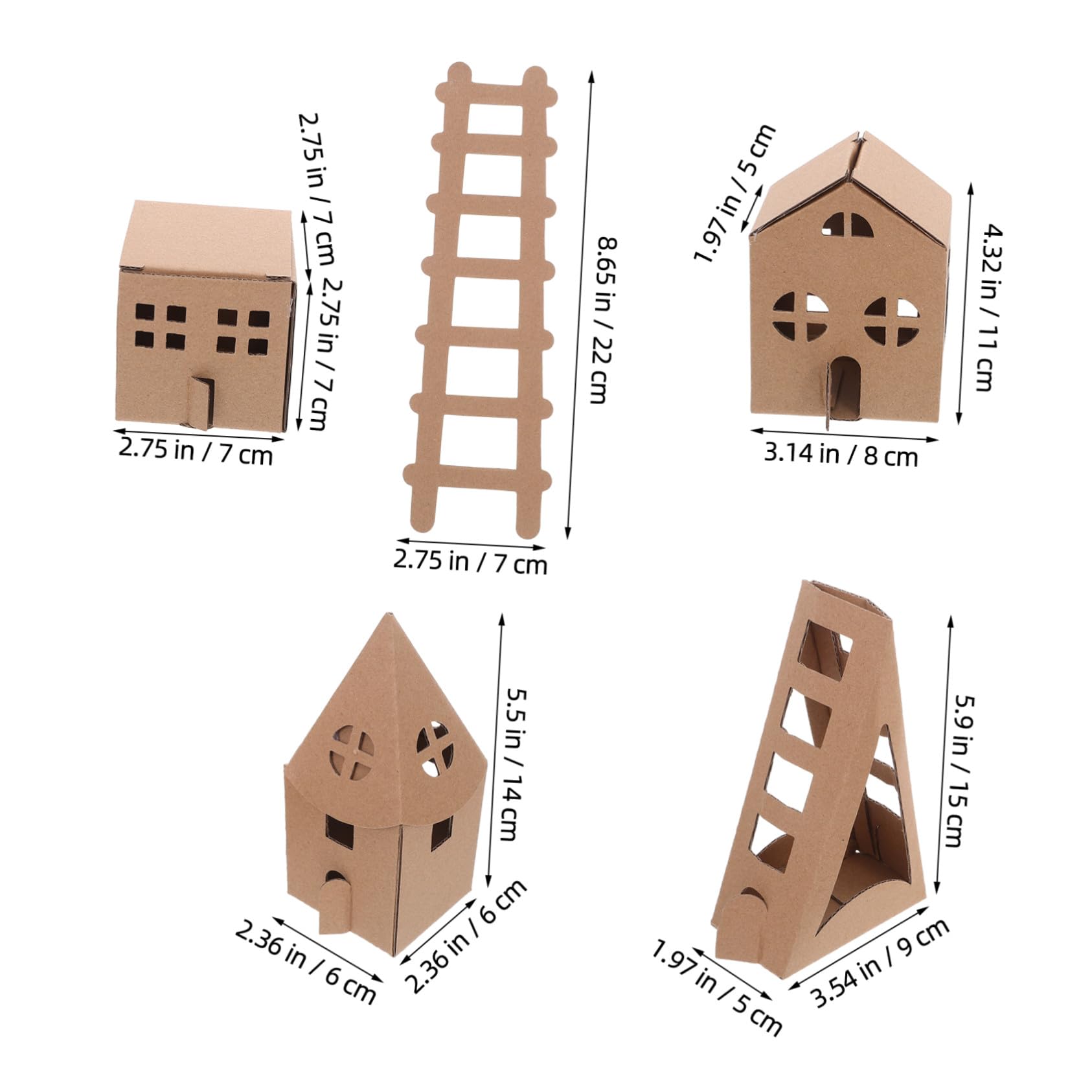 LIFKOME Mini Casa in Cartone da Colorare Kit DIY Modellino Casa di Carta Piccola per Scuola e Attività Creative