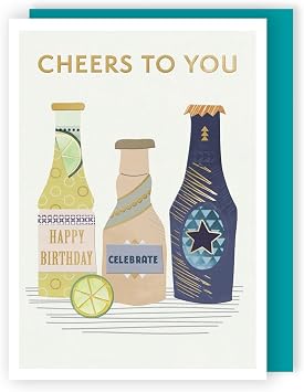 Cheers to You Happy Sips Galore! Contemporary Birthday Card ELML010
