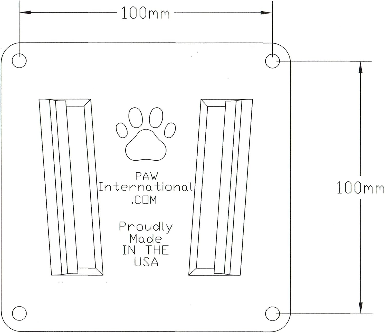 PAW International RV TV Bracket Black 3 Piece Set | 1-Polymer TV Bracket (VESA 100x100mm) | 2-Black Polymer Wall Mounts