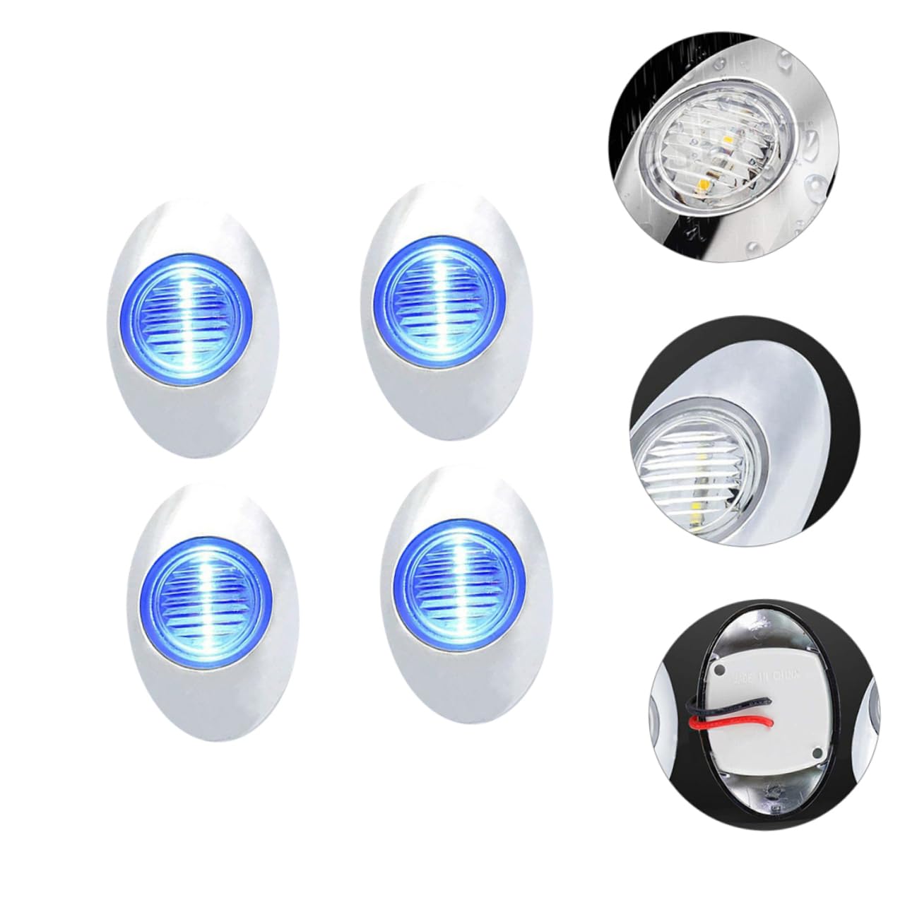 BCOATH 4pcs Oval Led Boat Lights Stern Navigation Lights for Use Rated Led Brightness for Kayaks Yachts Fishing Boats and Trailers