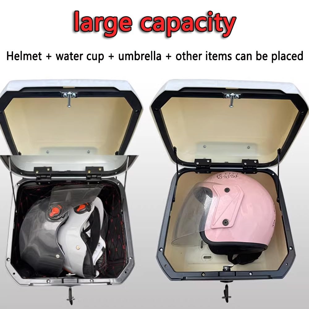 NILZA Baúl Moto Universal 25L Top Case Moto Scooter Maleta, Baúl De Moto Impermeable Topcase Maletero De Moto, Maleta Moto para Casco, Gris (Size : Black)