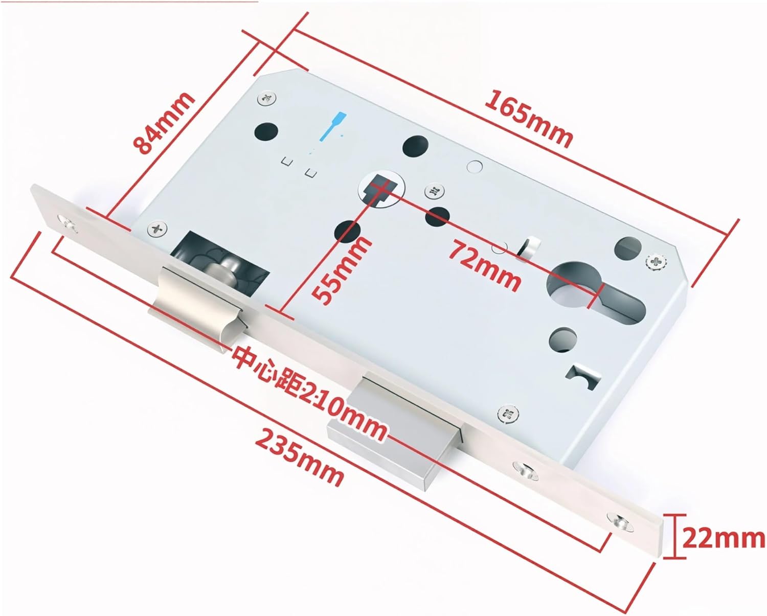 304 Stainless Steel Fire Door Lock Set (Model 7255) – Split Design, Compliant with European Standards for Offices and Hospitals
