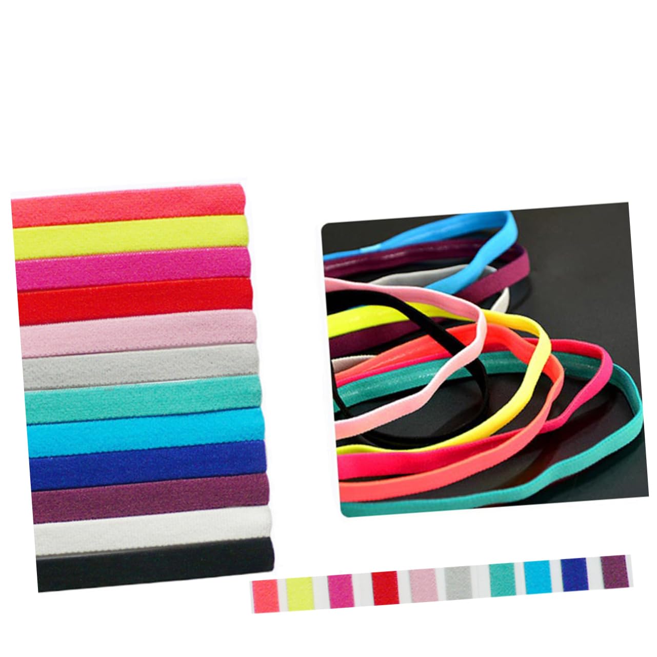 INOOMP 20 Piezas Bandana Diadema Diadema De Fútbol Diadema Deportiva Lazos Elásticos para El Cabello Diadema Elástica De Yoga Banda para El Cabello Atlética Diadema Sin Diadema Diadema