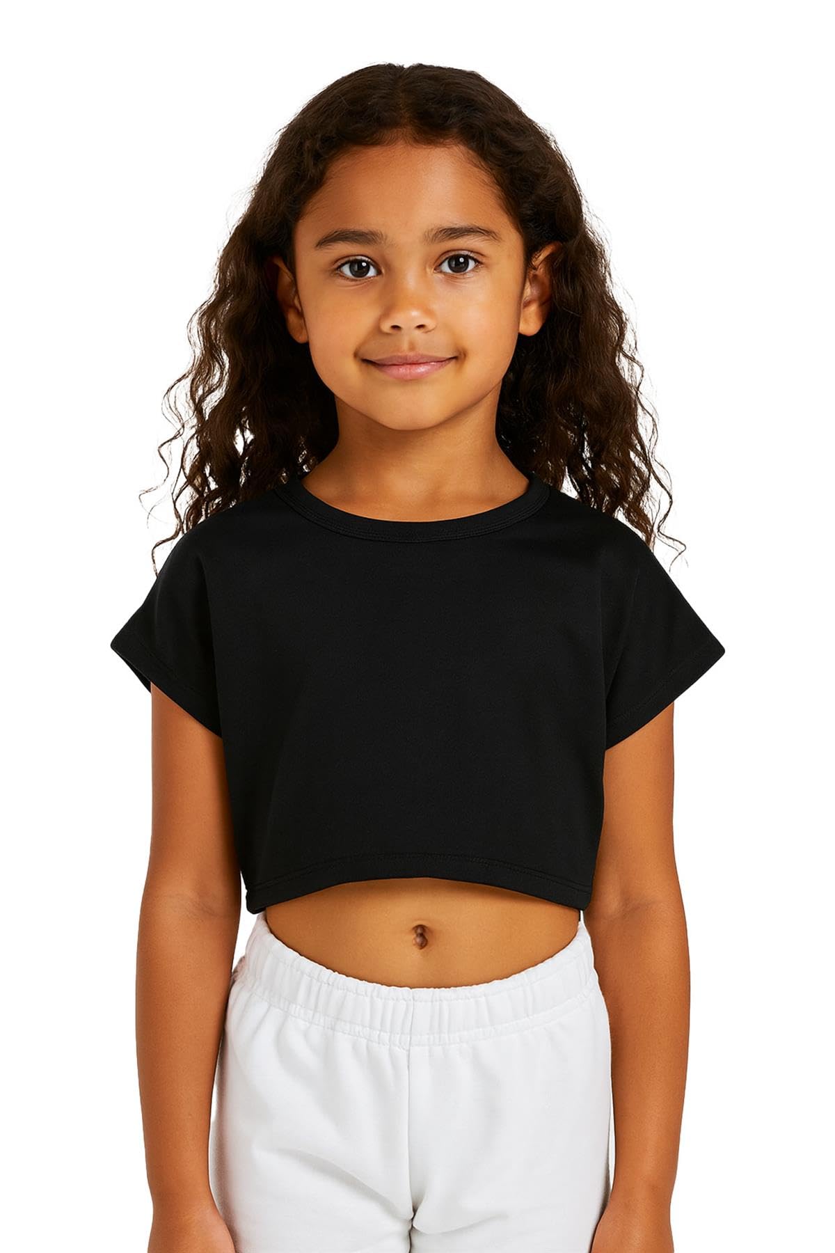 IEFiEL Kids Girls Crop Tank Tops And Booty Shorts Athletic Tracksuit Dance Sports Workout Outfits Black Rose L - View #3