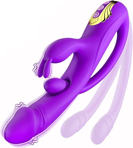 Miniatura 9 de Juguetes sexuales vibrador para mujeres – vibrador de punto G conejo consolador de 3 en 1 con 10 modos de vibración y tapón anal removible,