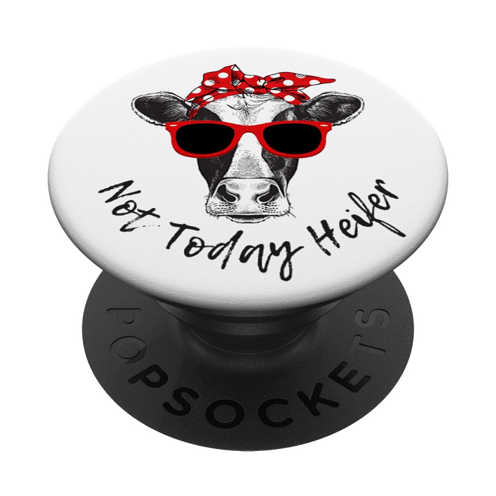 Not Today Heifer Funny Cow Red Sunglasses Black and White PopSockets PopGrip: Swappable Grip for Phones & Tablets PopSockets Adhesive PopGrip