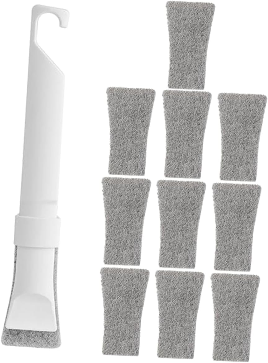 STOBAZA 1set Multi-Functional Grout Cleaning Brush Scrubbing Tool for Tight Spaces for Bathroom and Kitchen Cleaning Tasks Includes Replacement Pads for Efficient Use