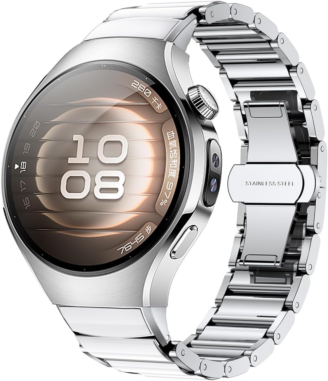 VeveXiao 丈夫な金属とセラミックストラップ付き Huawei Watch 5 42mmバンド対応 隙間なし ブレスレット セ VeveXiao  丈夫な金属とセラミックストラップ付き Huawei Watch 5 42mmバンド対応 隙間なし VeveXiao 丈夫な金属とセラミックストラップ付き Huawei Watch 5 42mmバンド対応 隙間なし ブレスレット セ