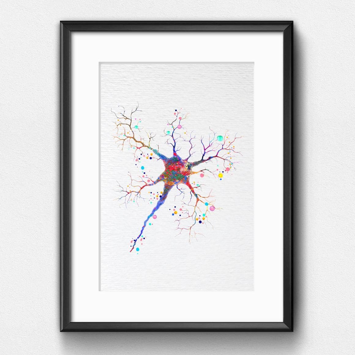 Dignovel Studios 8X10 Unframed Neuron Structure Illustration Watercolor Art Print Poster Cell Neurology Medical Science Clinic Wall Hanging Decor DN927