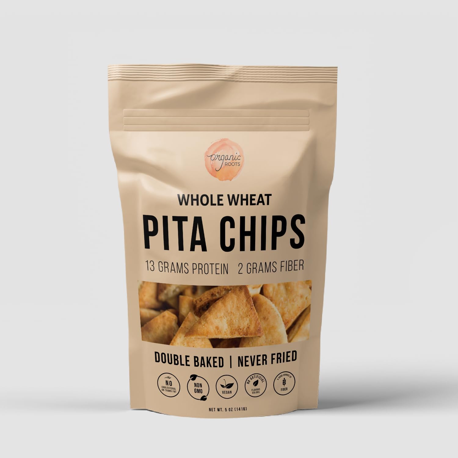 Indic Roots (Formerly Organic Roots) Pita Chips - Whole Wheat | 100 gms | Healthy & Crispy Snack | Ready to Eat
