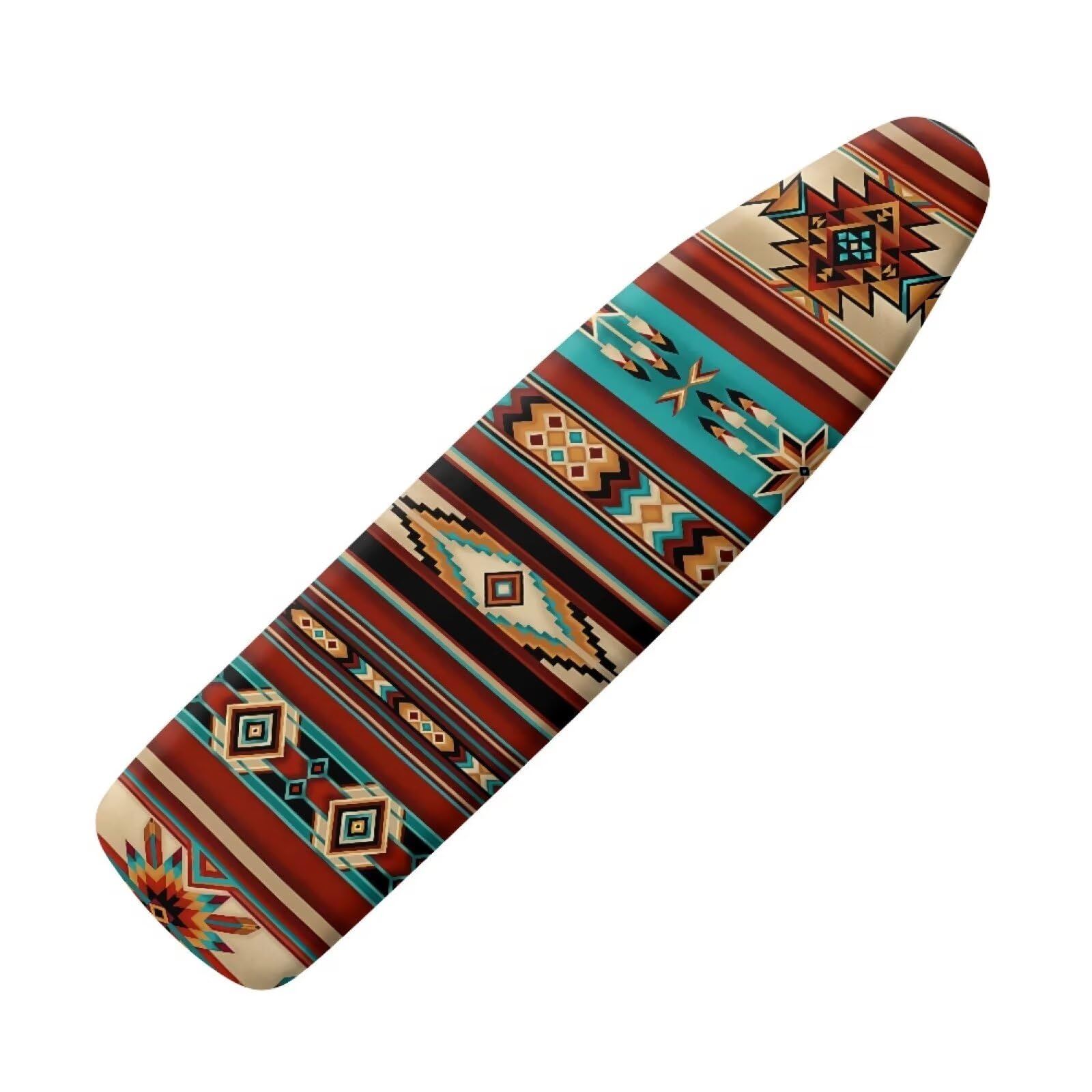 NETILGEN Iron Board Cover Elasticated Polyester Ironing Board Replacement Covers Scorch Resistant Resist Staining Marks Easy Fit Small Size, Brown Aztec Style โ image 1