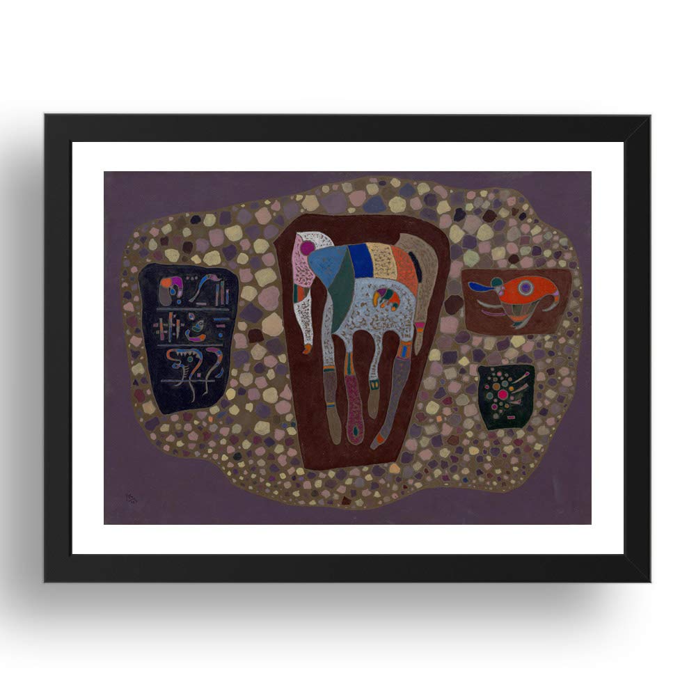 Fragmentos de Wassily Kandinsky, arte vintage, Póster de reproducción A3 enmarcado en marco de 43 x 33 cm