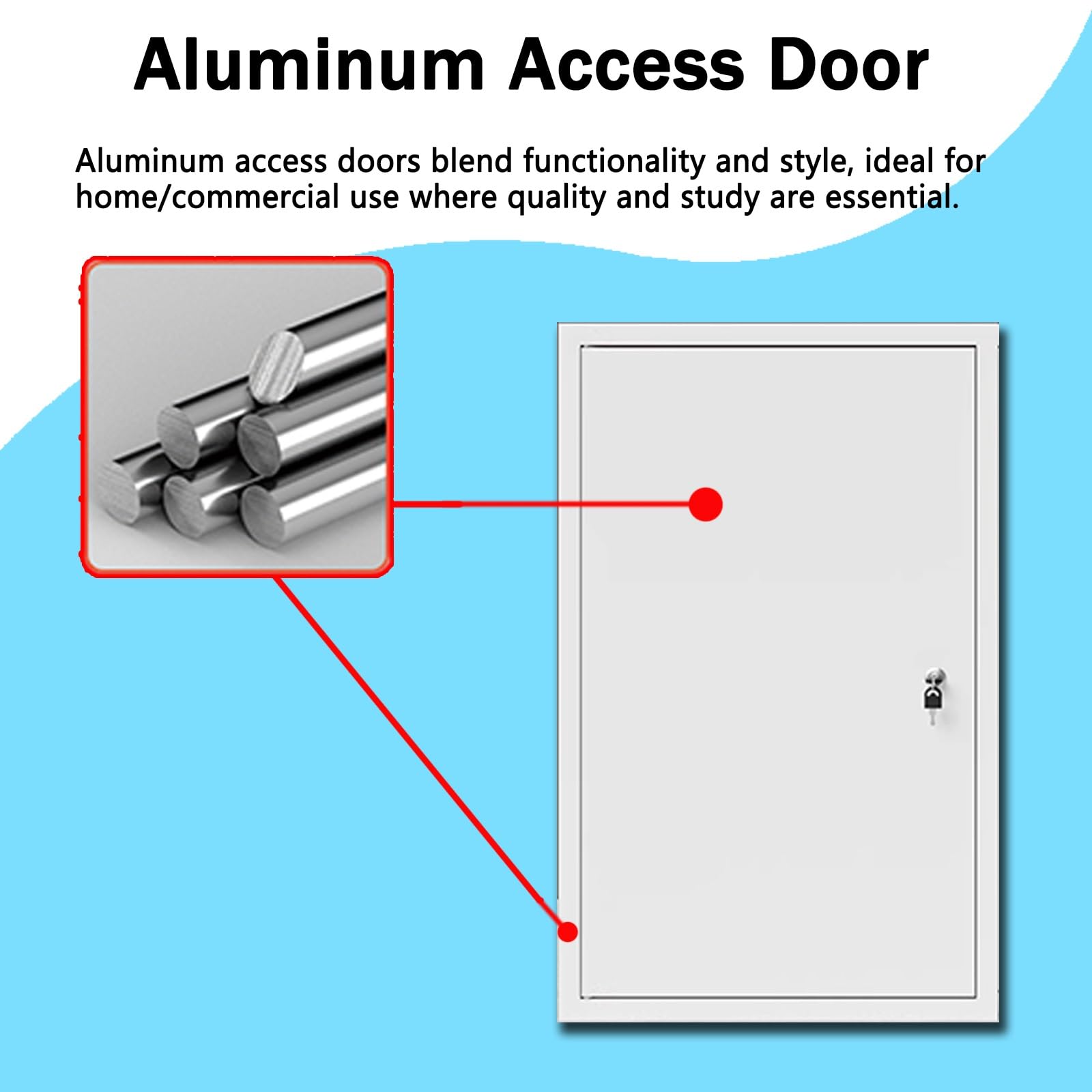Aluminiowy panel dostępowy, drzwi serwisowe do montażu na ścianie