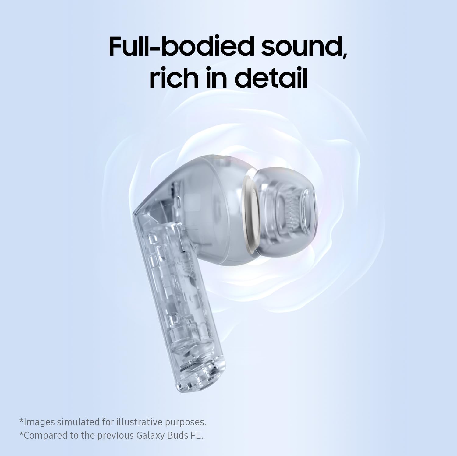 Samsung Galaxy Buds3 FE - Auriculares Bluetooth con traducción en Vivo en Tiempo Real de IA, emparejamiento y conmutación automáticos, Resistencia al Sudor y al Agua, Modo Find My Earbuds