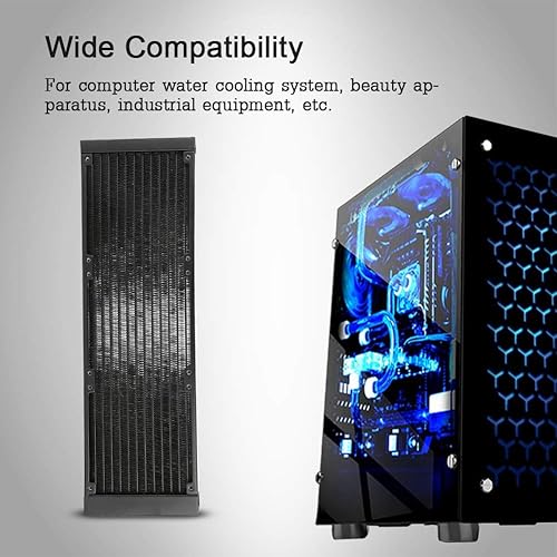 Miniatura 3 de Intercambiador de calor de 12 tubos Radiador Intercambiador de calor de computadora duradera para sistema de refrigeración por agua de PC (14.173 in)
