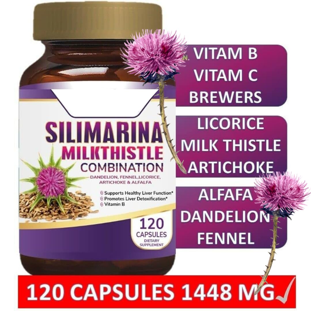 Suplemento Alimenticio con Silimarina, Cardo Mariano, Diente de León, Hinojo, Complejo B y Regaliz | 120 Cápsulas | Fórmula Herbal con Antioxidantes para el Bienestar Diario — Amazon image 3