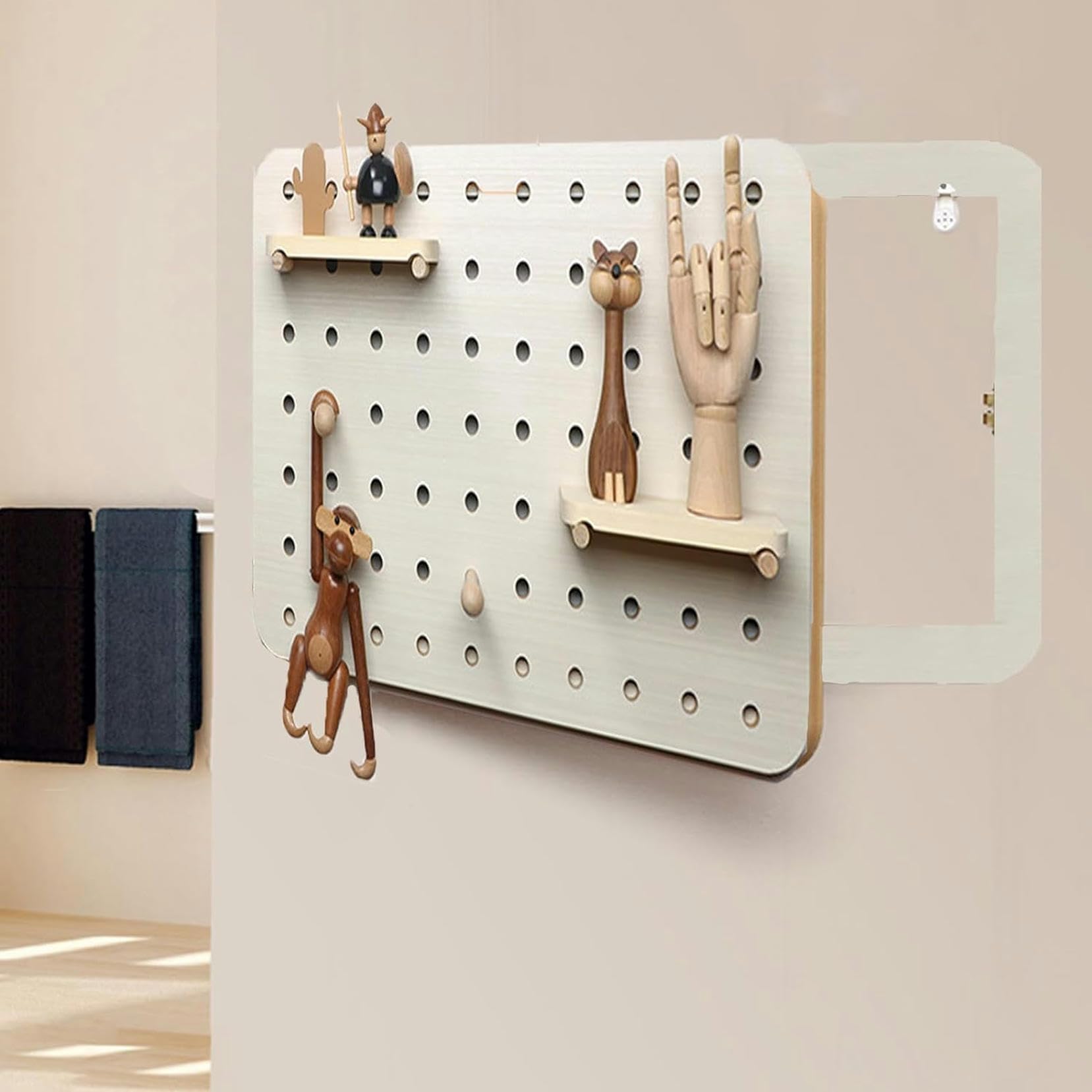 Étagère en bois et couvercle de boîte électrique décoratif multifonctionnel gain de place