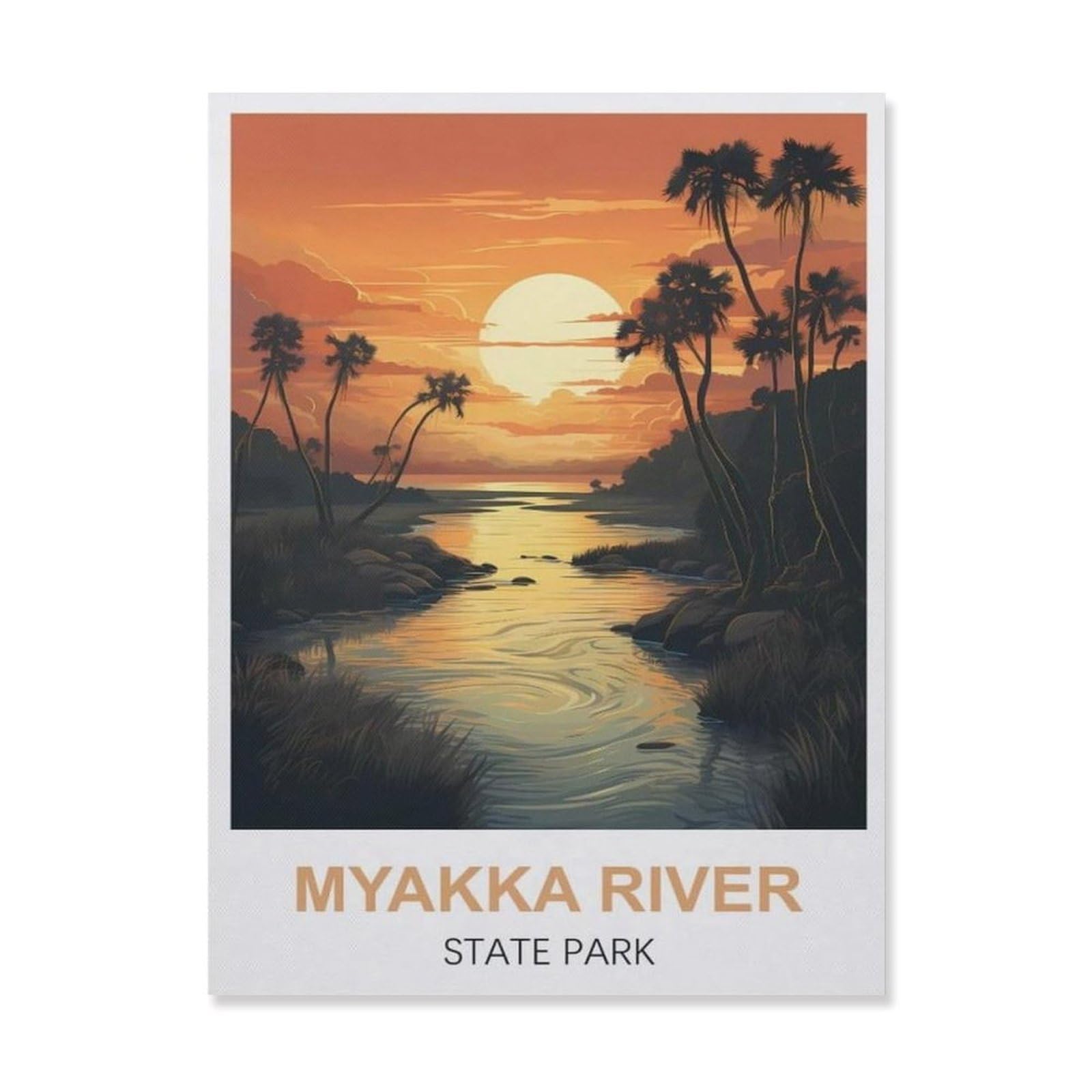 Plaque en métal rétro Myakka River Park décor vintage 30x40cm