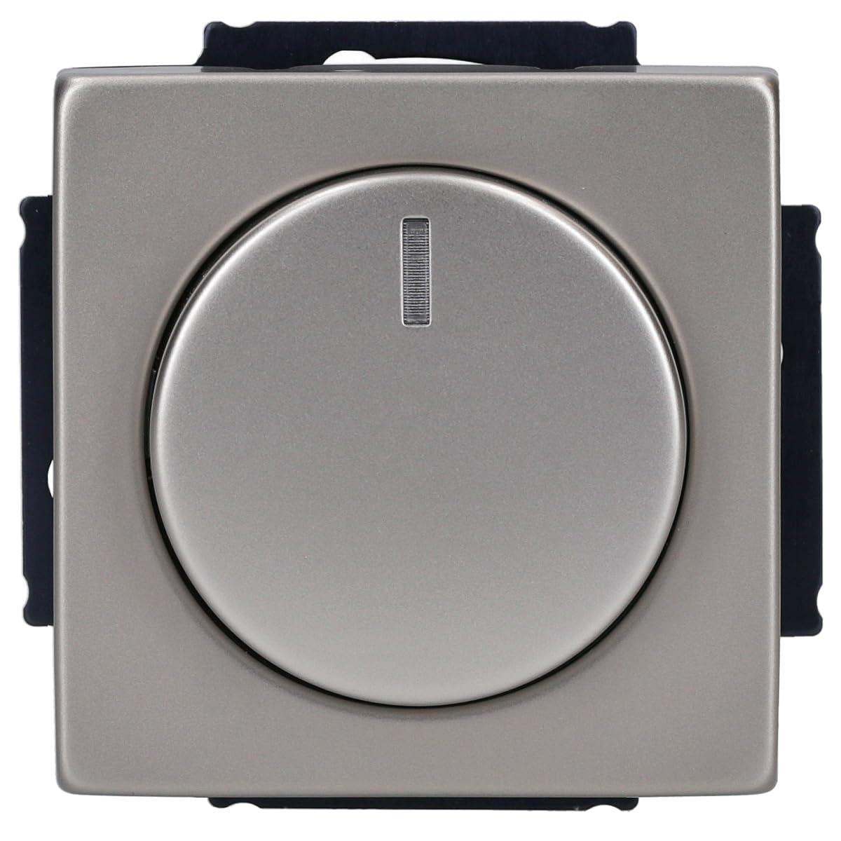 BUSCH-JÄGER, LED-Drehdimmer (LED Dimmer) 6523 U-102 (6523U 102) 6523U102 mit Zentralscheibe 6540-866-102 in PUR Edelstahl