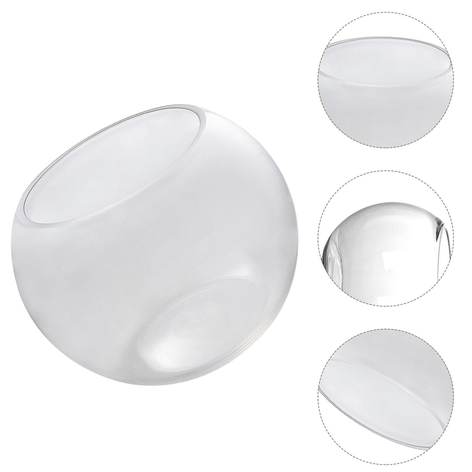 Healvian Runde Aquarium 18Cm Transparentes Glas Goldfischglas FüR Wasserpflanzen Und Dekoration Im Wohnzimmer Und BüRo