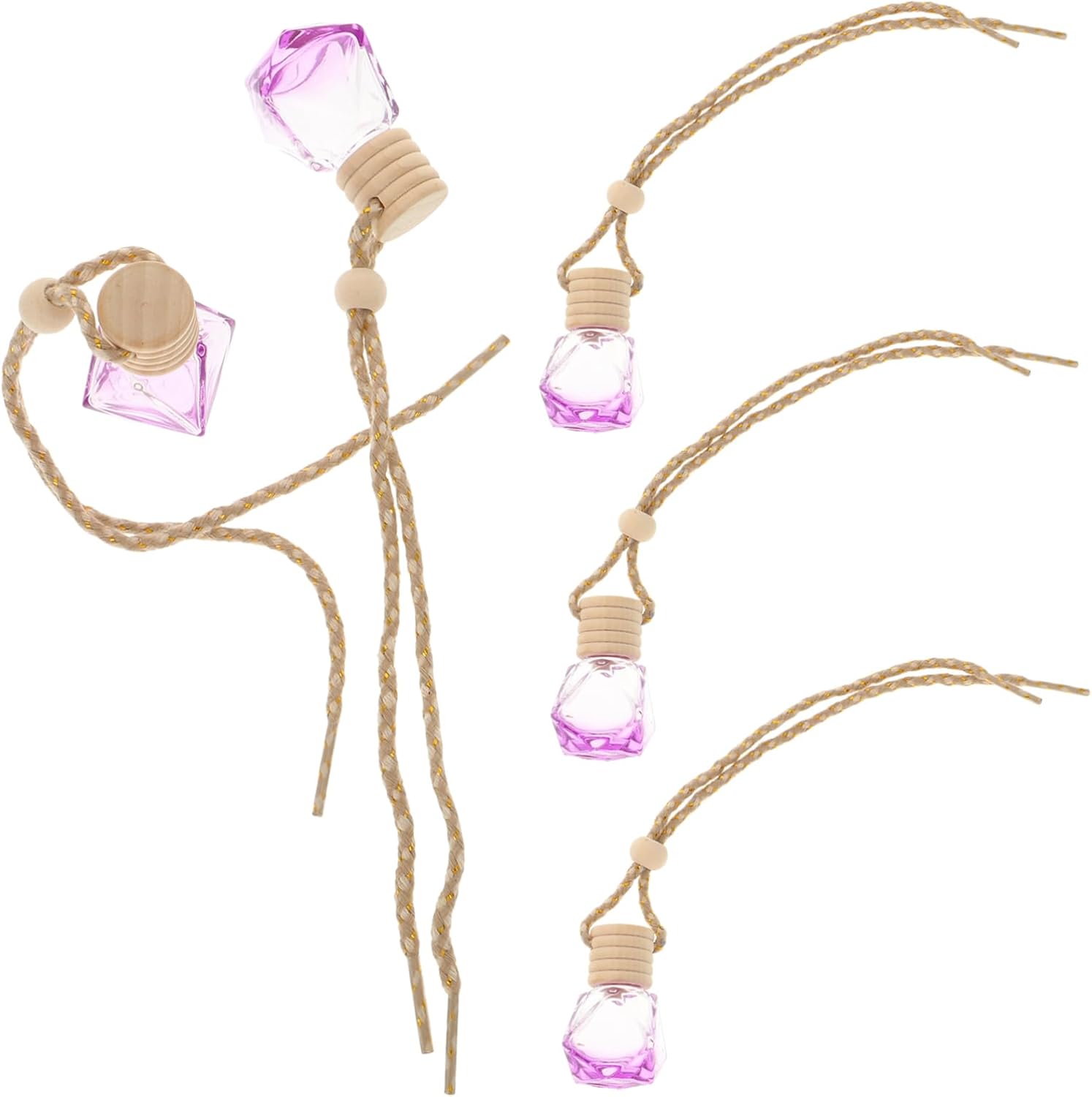 5Pcs Car Essential Oil Diffuser Bottles Hanging Perfume Pendant Aromatherapy Freshener for Vehicle Air Transparent Decorative Bottle