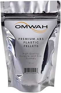 Omwah High Impact ABS Pellets for Injection Molding - 10 oz Bag, Black Color - Superior Impact Resistance, Easy Processing at 450°F - Versatile and Durable Material for Various Industries