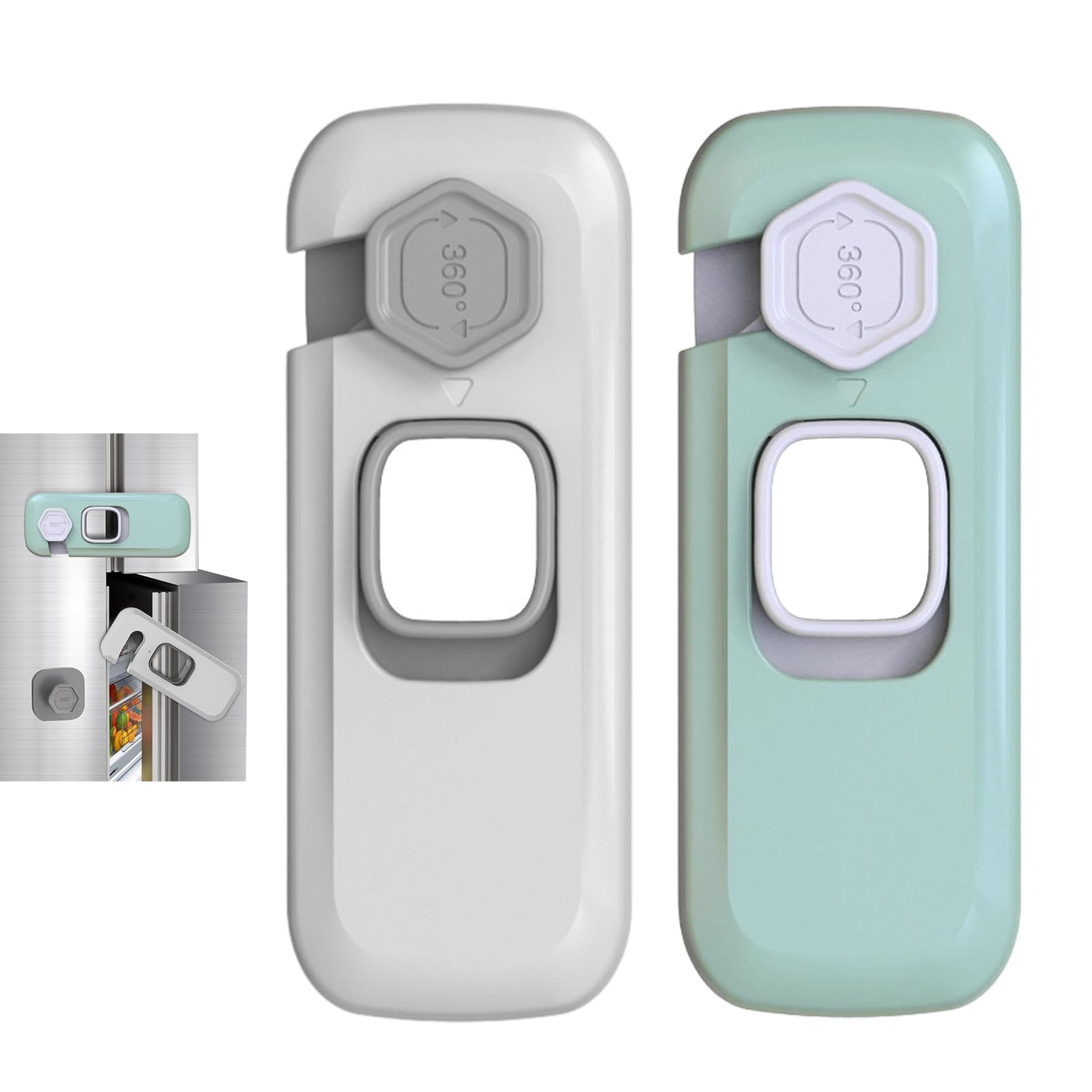 TAGMEIU 2Pack Childproof Fridge Lock, Adhesive Fridge Locks for Children