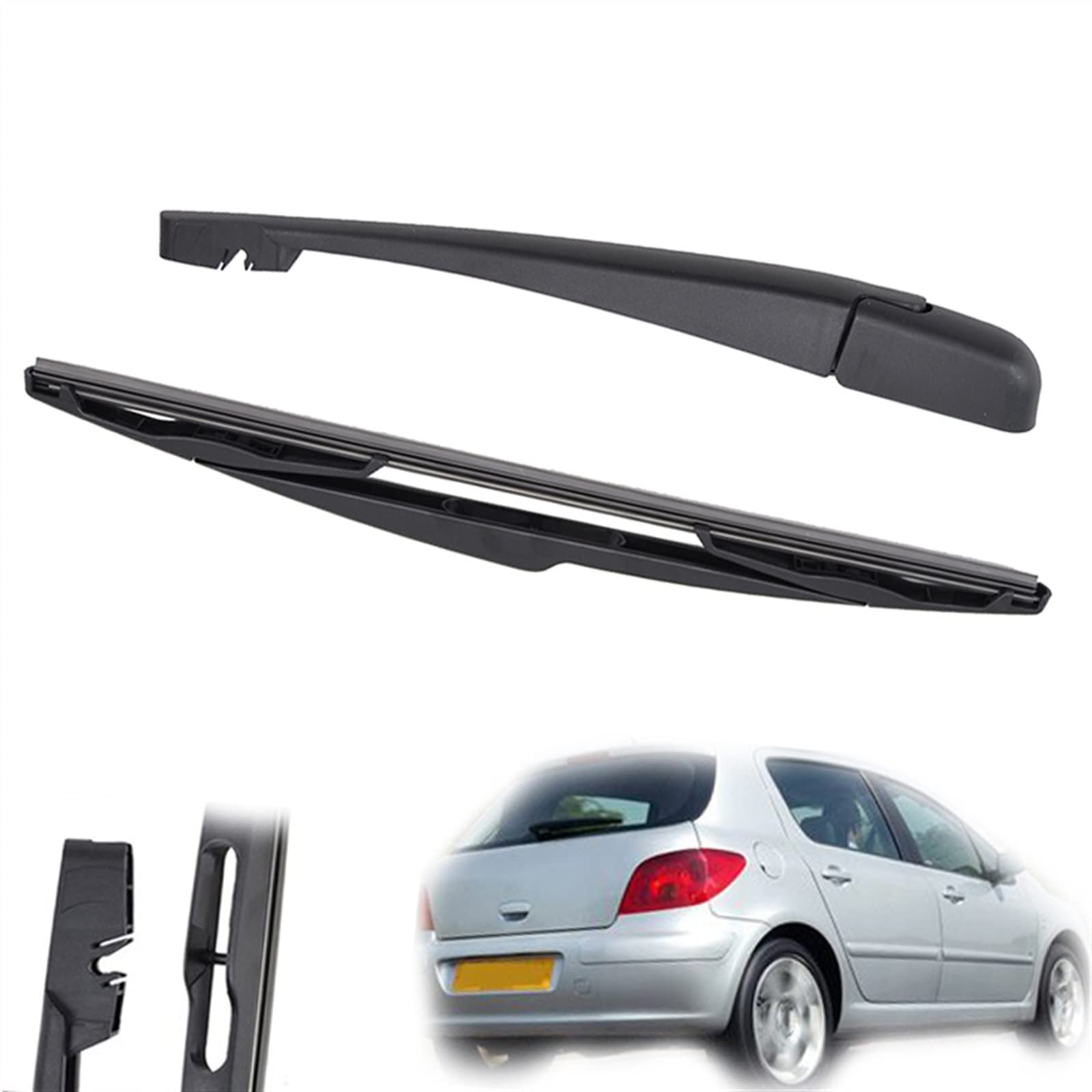 14 "Spazzola del Tergicristallo Posteriore E Braccio Set Kit per P&eugeot 307 2001 2002 2003 2004 2005 2006 2007 2008 Tergicristallo Parabrezza Posteriore
