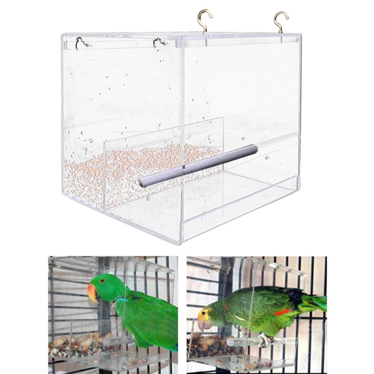 Happyyami Mangeoire à Oiseaux Facile à Remplir et Nettoyer Plateau Extra Profond et Séparateur pour Observer Oiseaux en Acrylique Transparent de Fenêtre chez