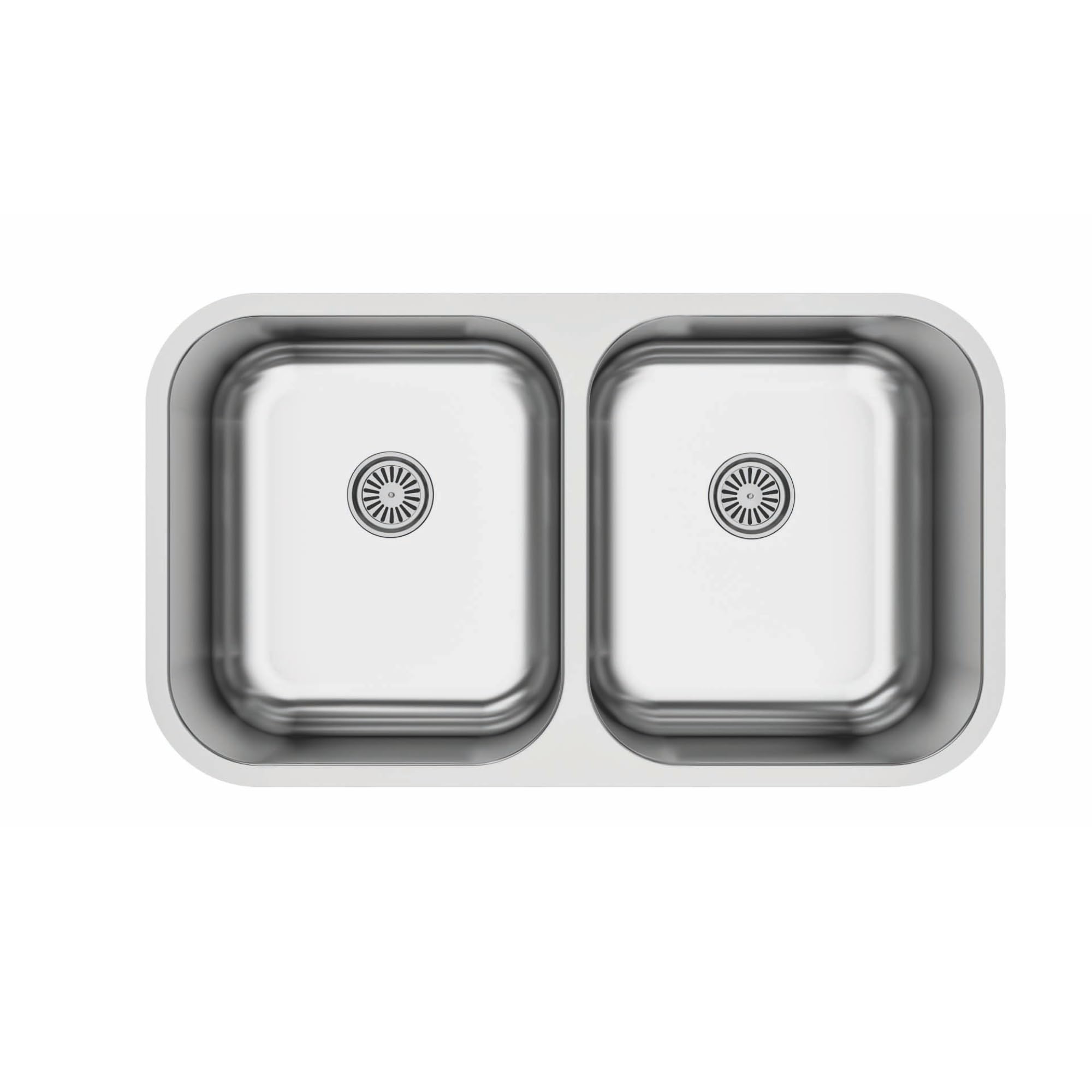 Cata Fregadero Cocina Bajo Encimera 2 Senos CB-2 /B Cuadrado, 79x46 cm, Profundidad 20 cm, Fonoabsorbente, Accesorios Incluidos, Instalación en Mueble de 90 cm, Acero Inoxidable Gris