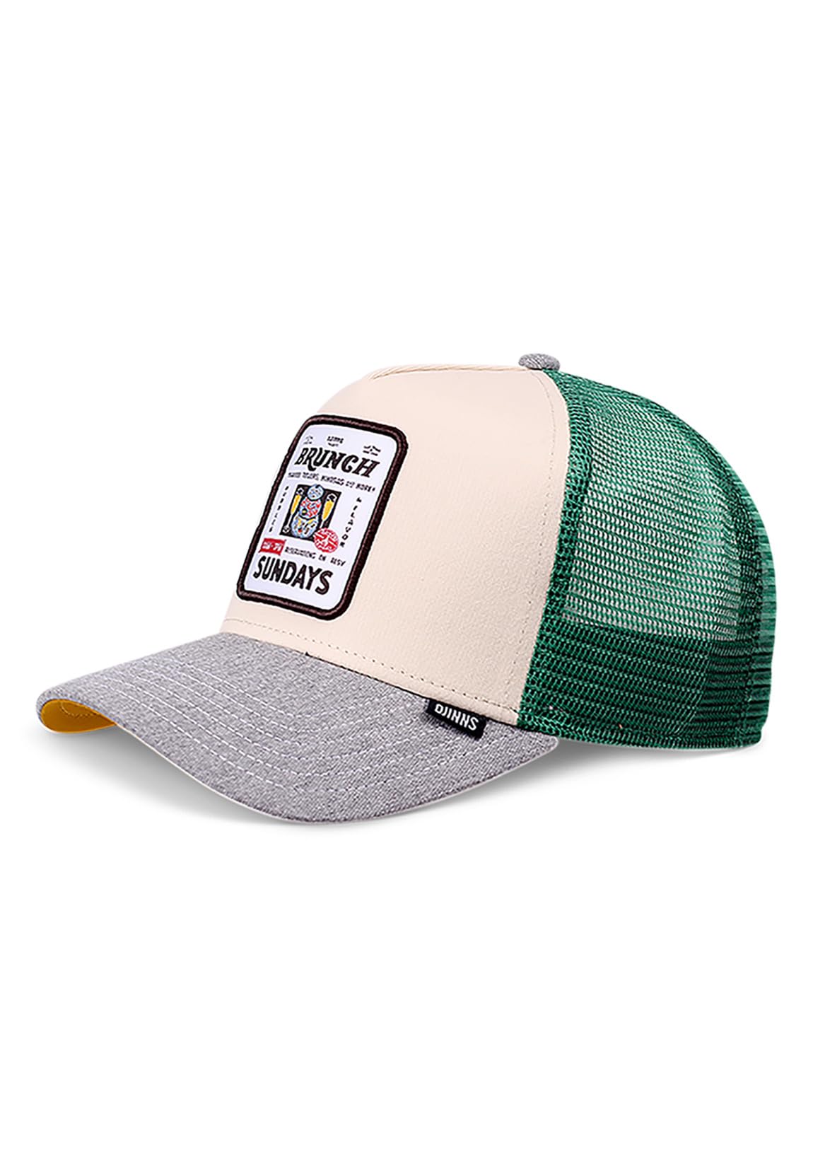 Djinns HFT DNC Sundays Brunch Cap Baseball Trucker (One Size - Beige-Green)