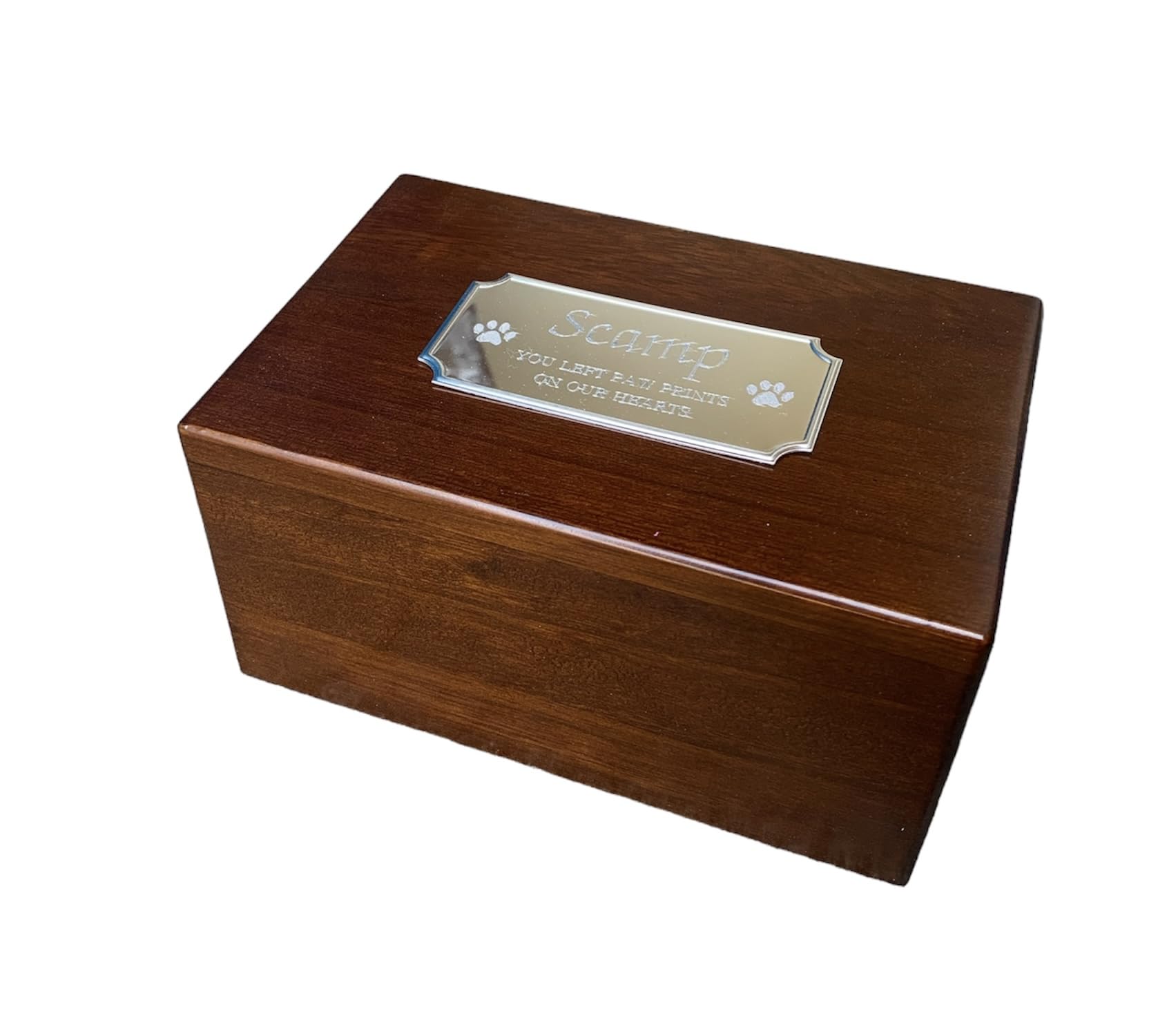 Rutherfords Gifts Personalised Compact Teak Pet Memorial Rememberance Ashes Urn Cremation Casket