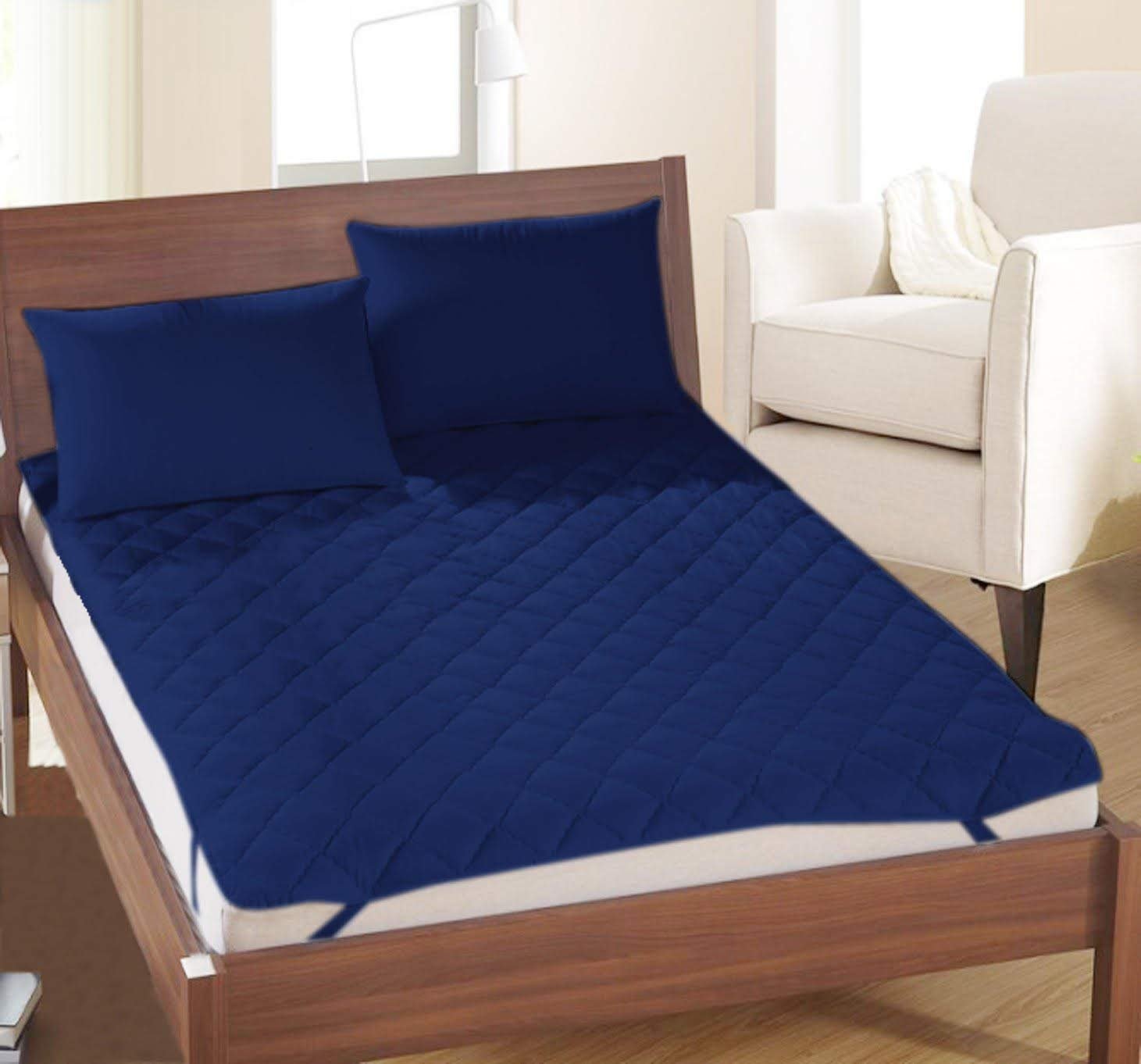Bedding King Polyester 220 TC Mattress Protector (Blue_Single) (B07JDVR21M) Amazon Price History, Amazon Price Tracker