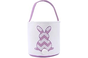 Personalized Easter Basket Bag with Sequin Bunny for Kids and Adults