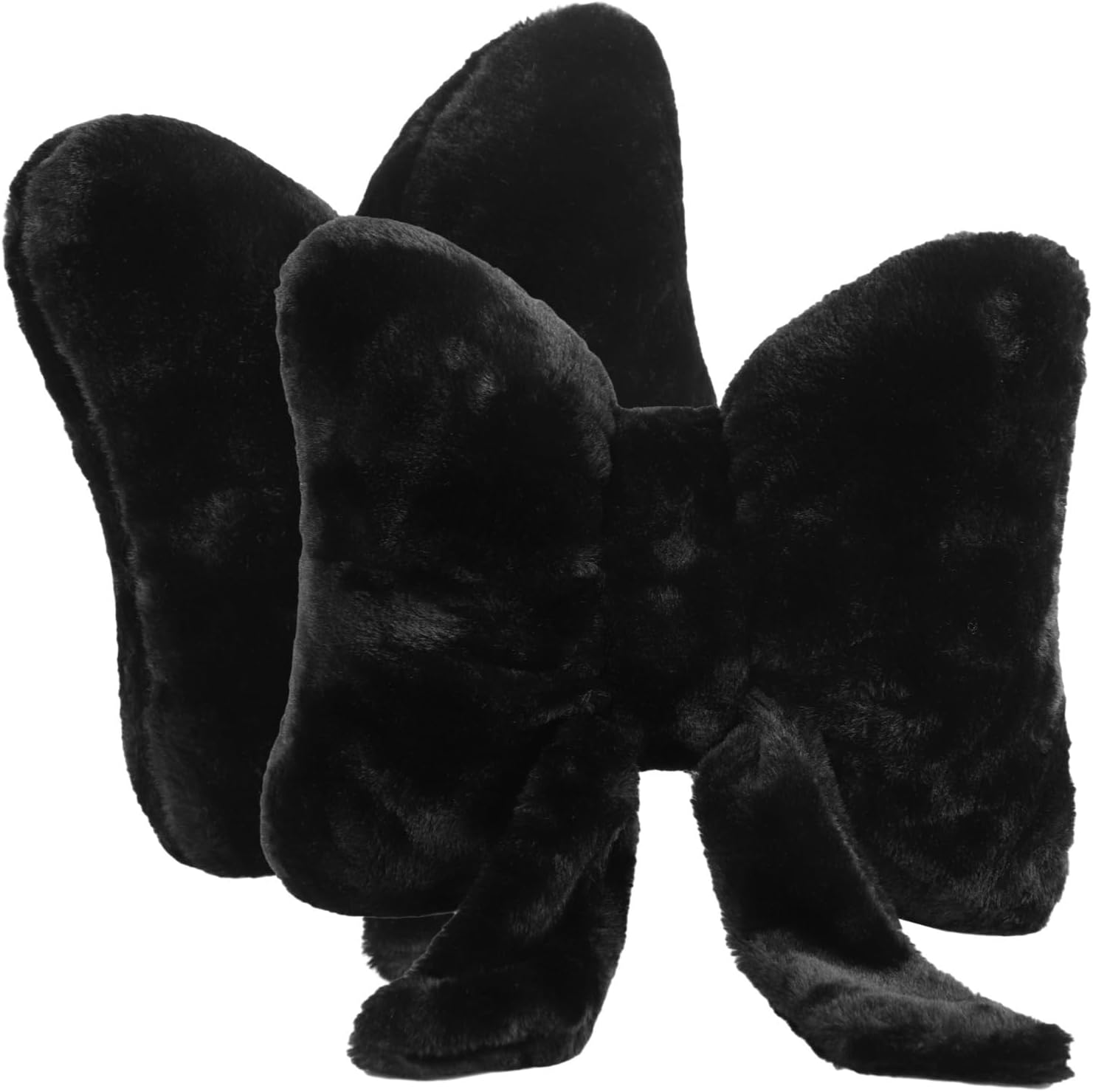 2 Pcs Black Bow Accent Pillows, Plush Decorative Cushions for Sofa and Bedroom, Soft Room Decor Ideal for Office Chairs