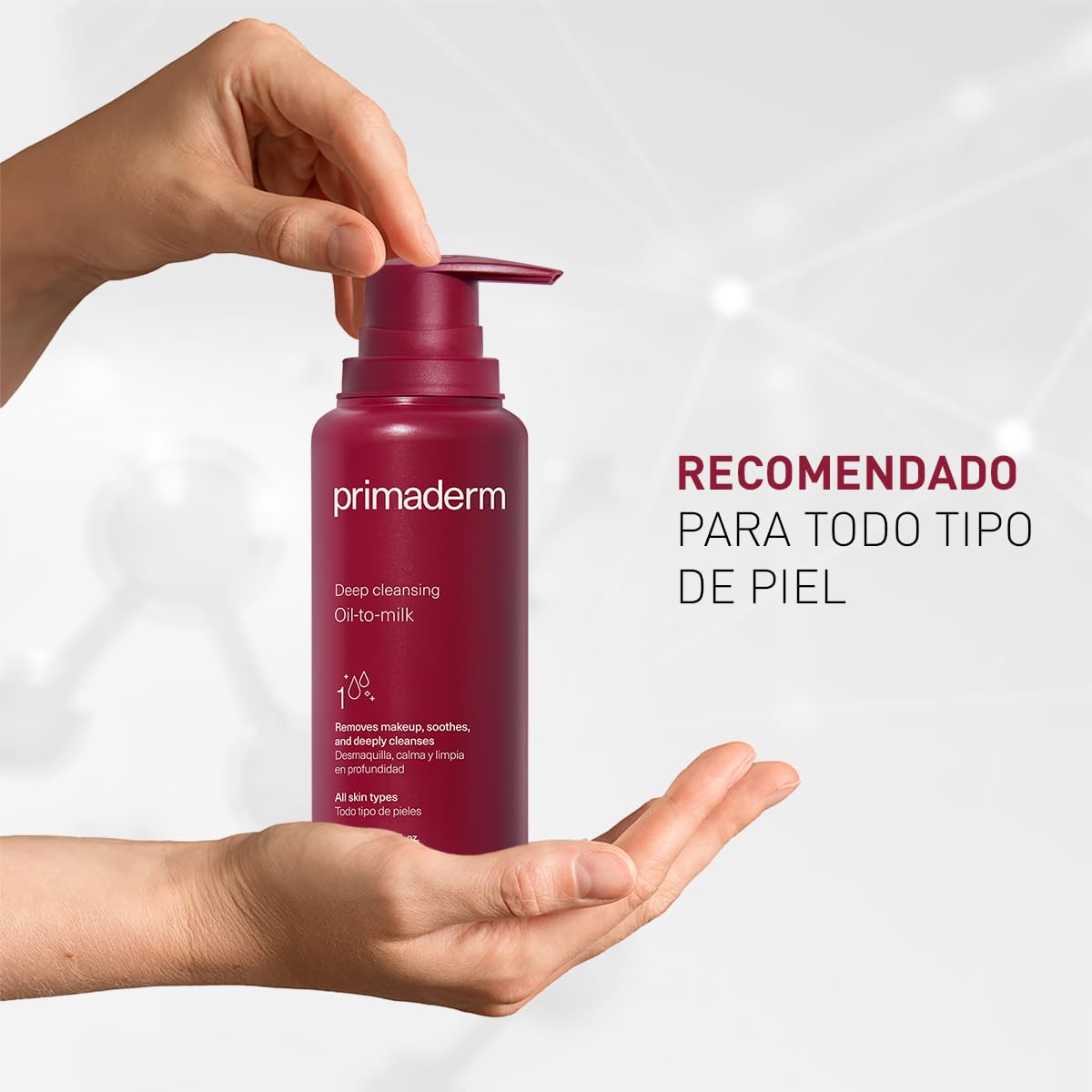 Primaderm - Deep Cleansing Oil-to milk - Aceite Limpiador Facial - Desmaquillante Facial para Maquillaje a Prueba de Agua - Todo Tipo de Piel - 200 ml