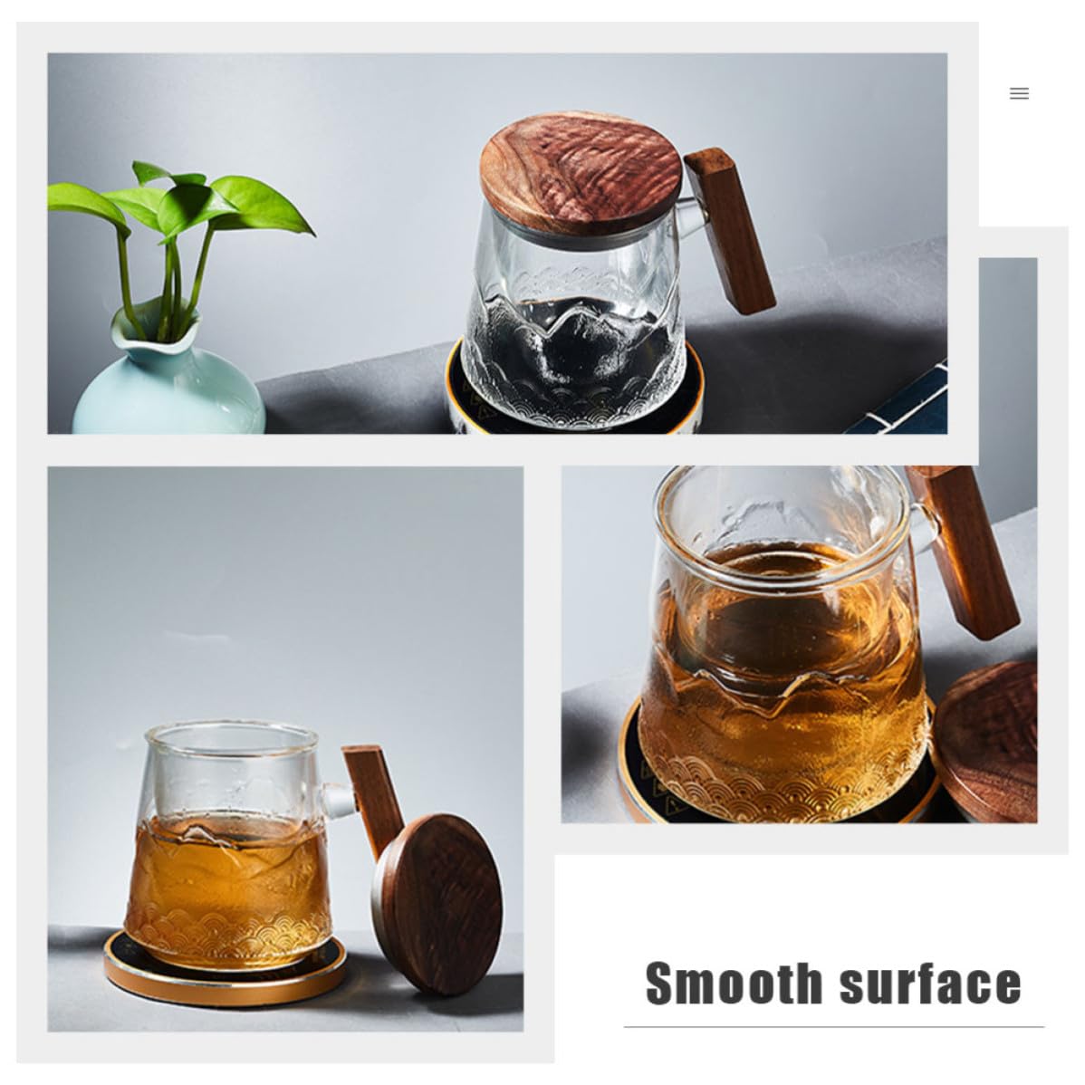 Moderne Glastasse mit Teesieb und Deckel Hitzebeständig und Sicher Großer Fassungsvermögen Tee Trinkbecher für Büro und Zuhause