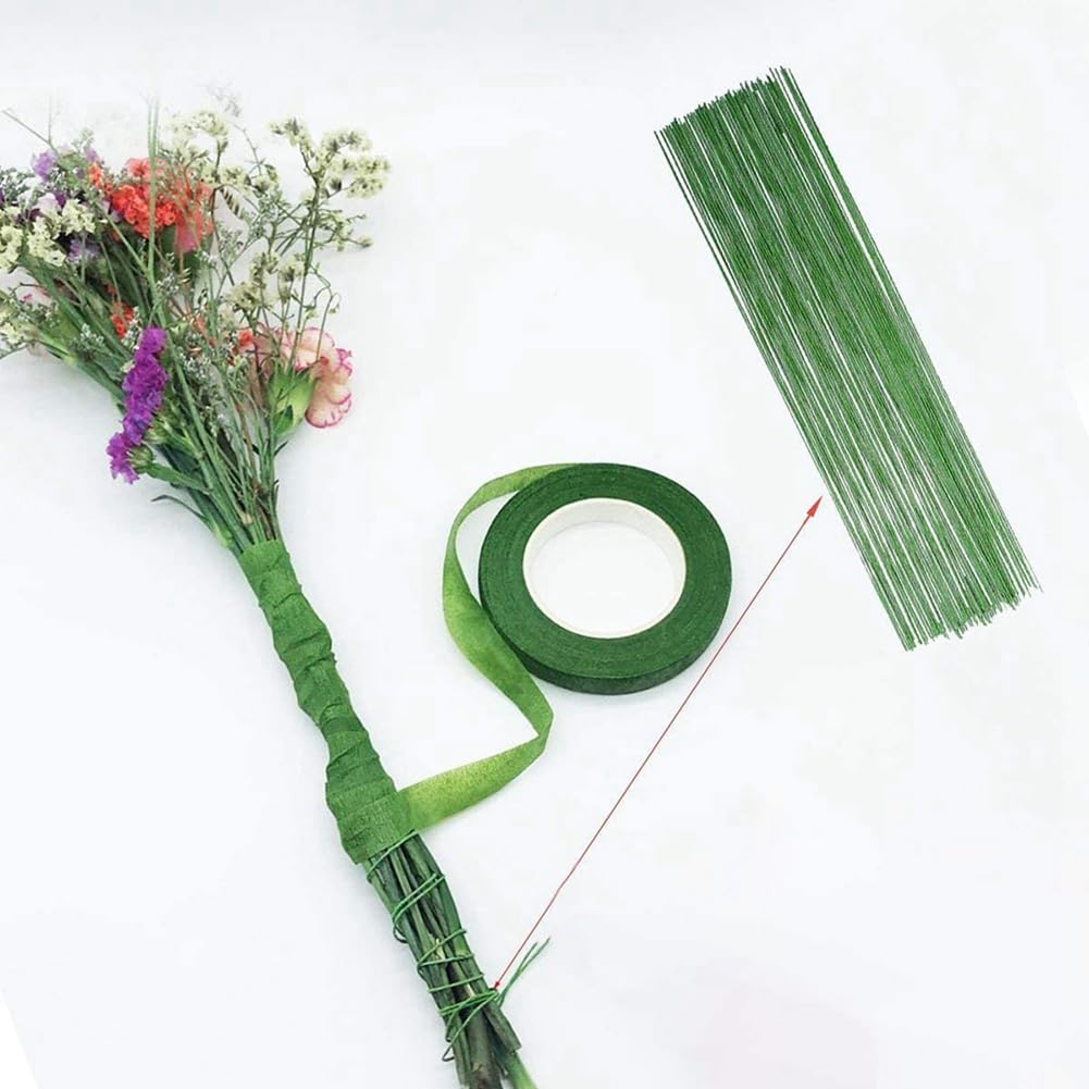 Blumenband-Set – 3 Rollen Grünes Floristenband, 1,3x27,4 M, Für Sträuße & Basteln