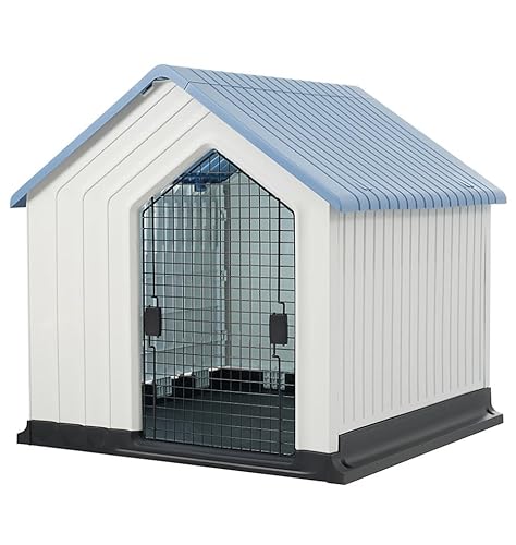 ドア付き犬小屋、ペットケージ、プラスチック、犬、室内犬、屋外、ペットケージ、スタイリッシュ、ペットハウス、 (B)
