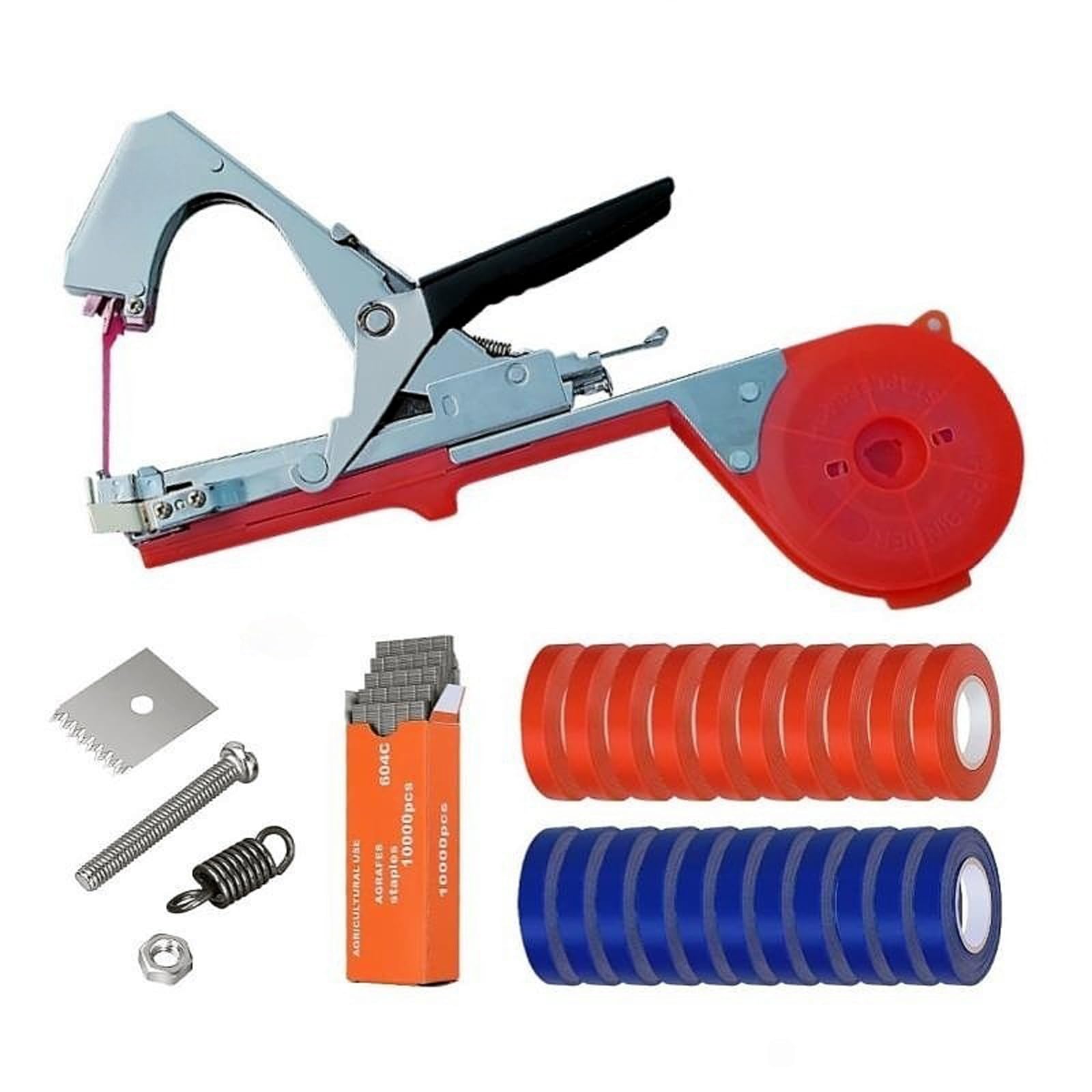 FHRKA Vineyard Tying Machine, Plant Tying Machine Gardening Plant Vine Tying Tool, Tie Up Vine Quickly and Easily, for Tomatoes/grapes/vegetable (20 Rolls of Tapes)