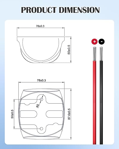 Miniatura 6 de Marine Boat Navigation Lights - 2NM 12V Red Port Green Starboard Light Stern 3 NM Bi-Color Lights - Operates at IP55 IP67 - Water Resistant Lamp